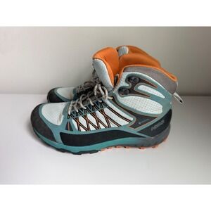 Asolo Grid Mid GV ML Womens Hiking Boots Teal Grey Orange Gore-Tex Vibram Size 6
